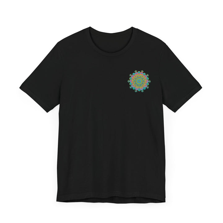 A colorful mandala design tee representing spiritual peace and harmony