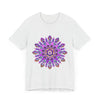 Beautiful purple and gold mandala tee with intricate spiritual art design