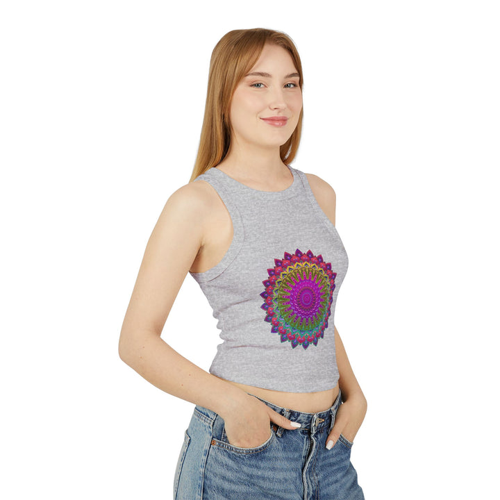 Colorful and intricate mandala design tank top perfect for yoga and workouts