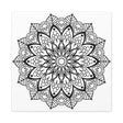 Beautiful handcrafted black and white mandala artwork on matte canvas
