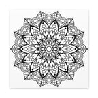 Beautiful handcrafted black and white mandala artwork on matte canvas