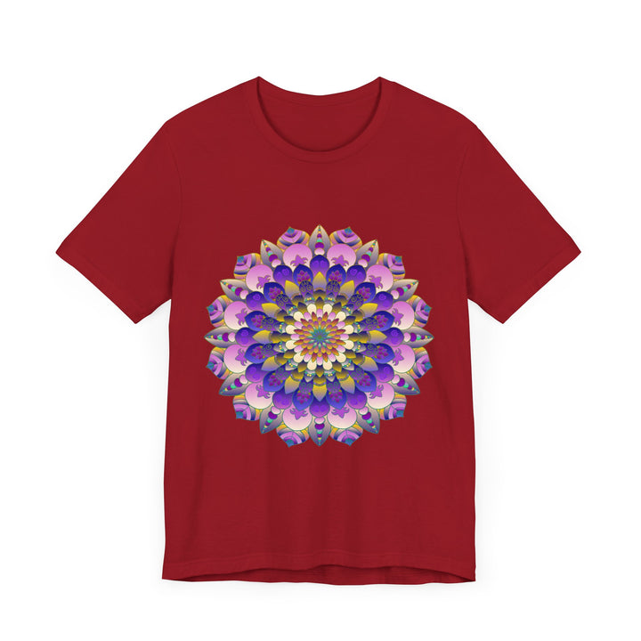 Colorful Mandala Flower T-Shirt featuring vibrant spiritual art design for women