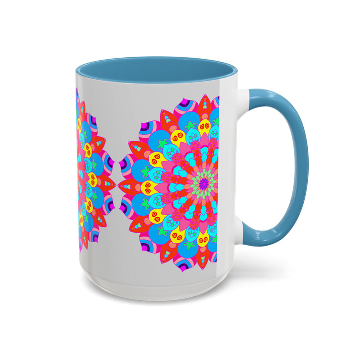 Soothing and vibrant mandala design on a ceramic mug promoting peace