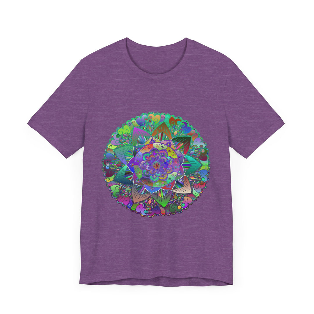 Vibrant Mandala Tee featuring a colorful and psychedelic design on a comfortable cotton t-shirt perfect for adding a pop of color to your wardrobe