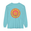 Colorful Mandala Long Sleeve T-Shirt featuring vibrant psychedelic art design