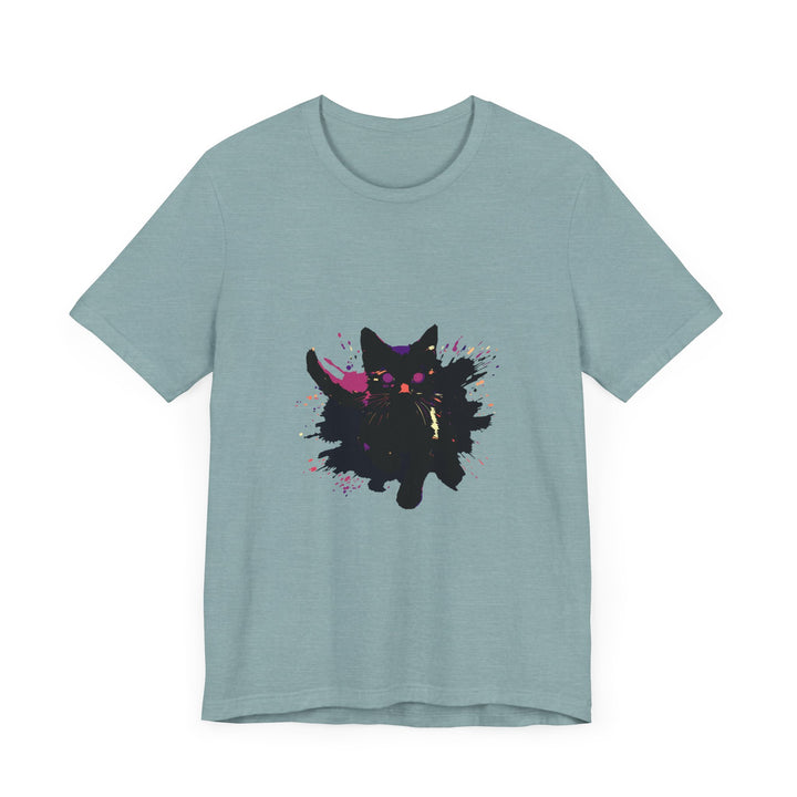 Black Cat Mystery T-Shirt featuring a bold and colorful design perfect for cat lovers and mystery enthusiasts