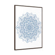 Handmade steel blue mandala design wall art on gallery canvas wraps in vertical frame