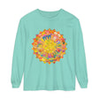 Intricate Mandala Unisex Long Sleeve T-Shirt with vibrant, detailed design and comfortable, versatile fit for all genders