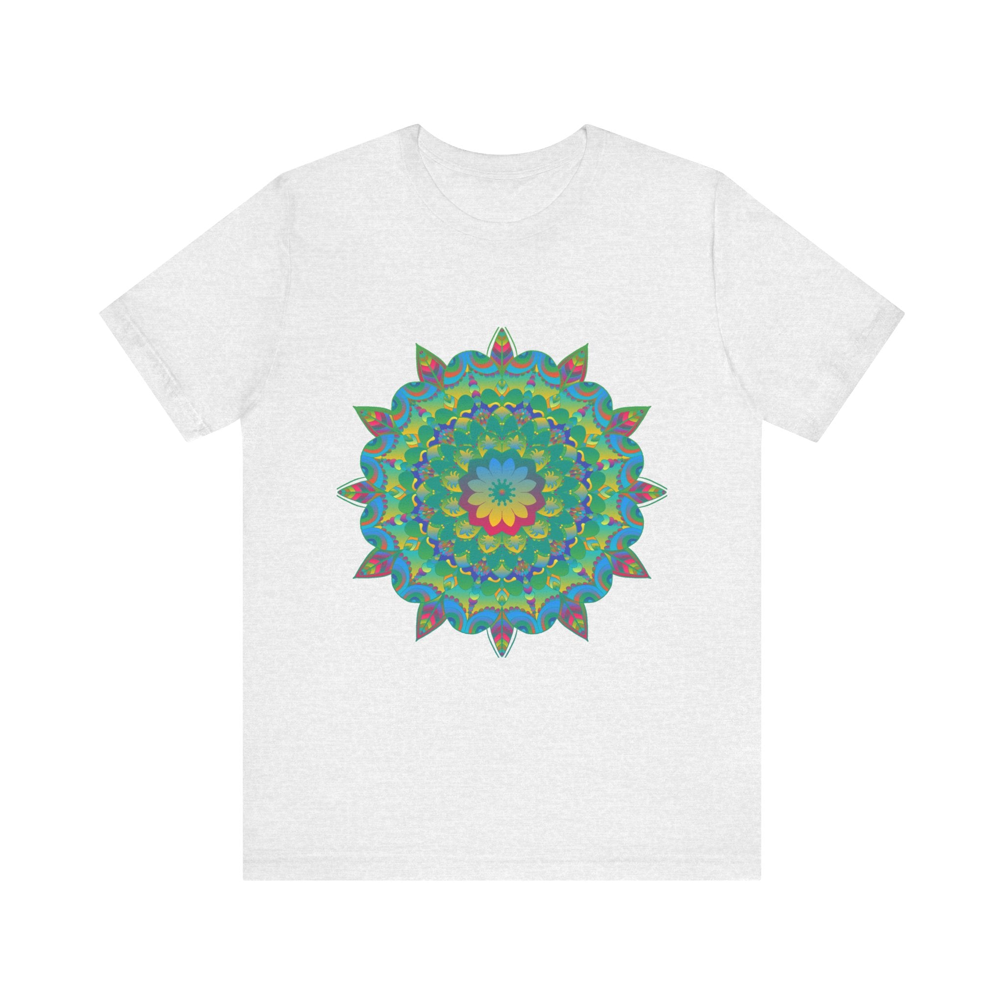 Psychedelic Mandala Tee - Vibrant Flower Design Alt Text 9
