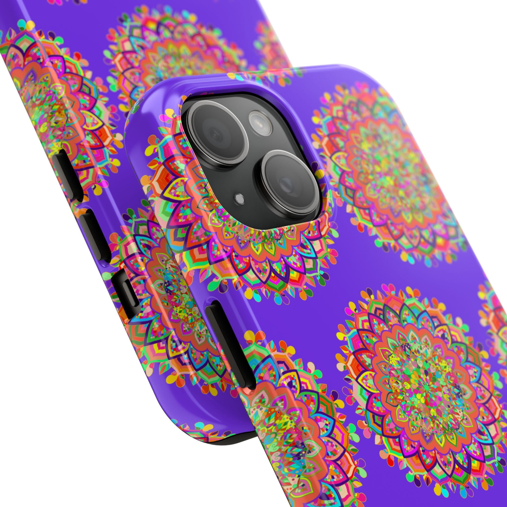 Hand drawn small purple mandala art phone case for iPhone X, XS