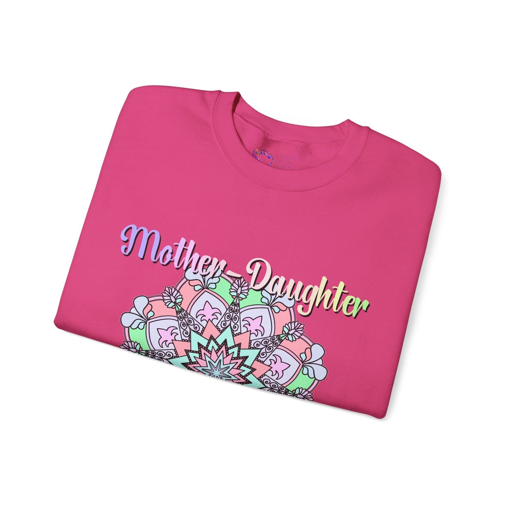 Felpa Girocollo Legame Madre-Figlia — Regalo di Famiglia Mandala Floreale