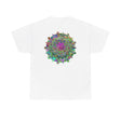 Eye-catching and inspiring mandala art printed on white tshirt