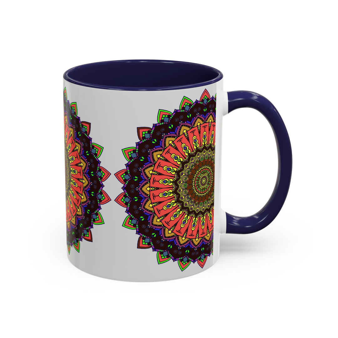  Colorful and intricate mandala art adorning a high-quality ceramic mug 