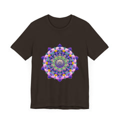 Vibrant mandala tee with intricate and colorful design, perfect for adding a pop of vibrant color to your wardrobe
