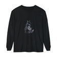 Black Cat Watercolor Long Sleeve T-Shirt with vibrant watercolor design