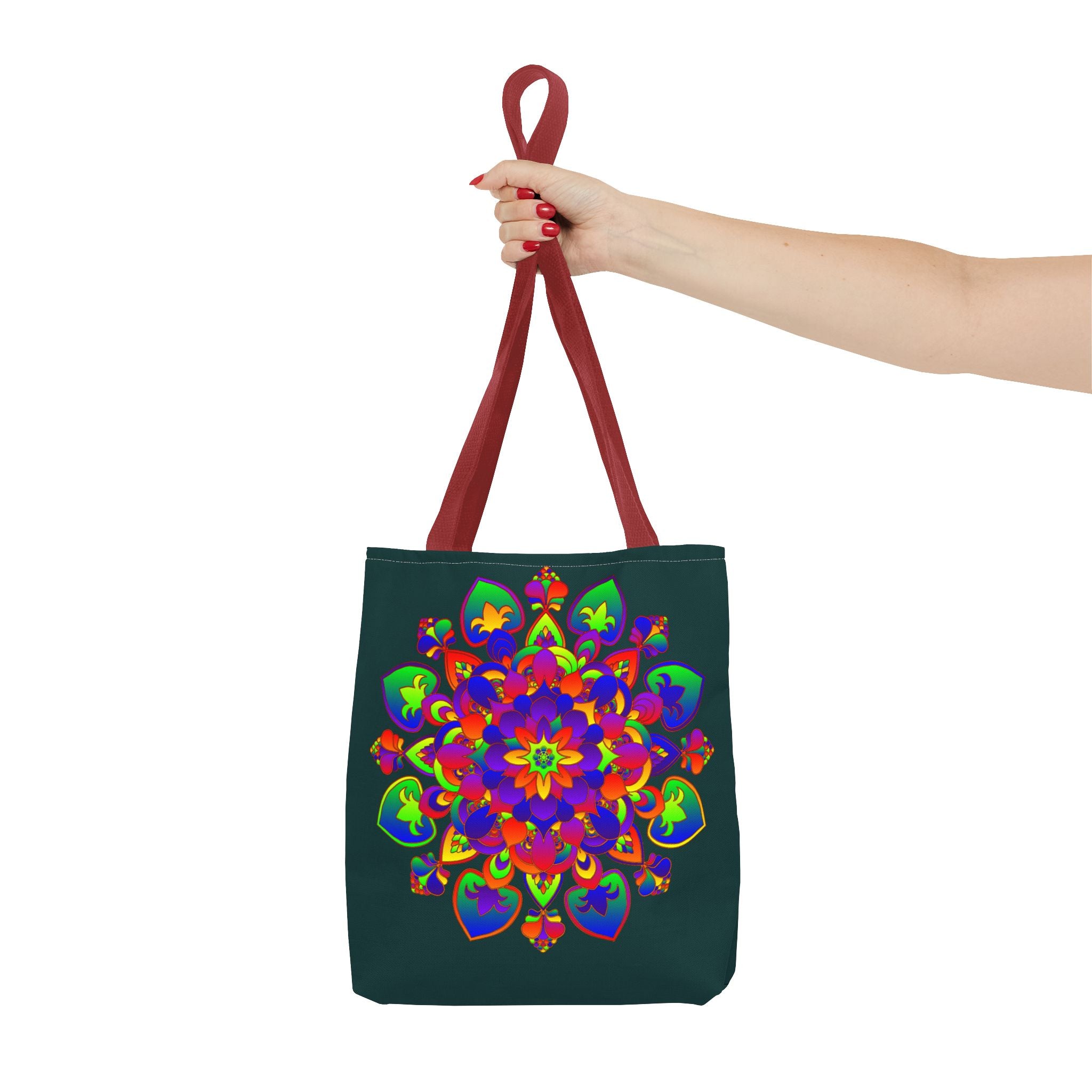 Beautiful and colorful Mandala Mystical Nature Tote Bag with intricate nature-inspired design perfect for carrying your essentials in style