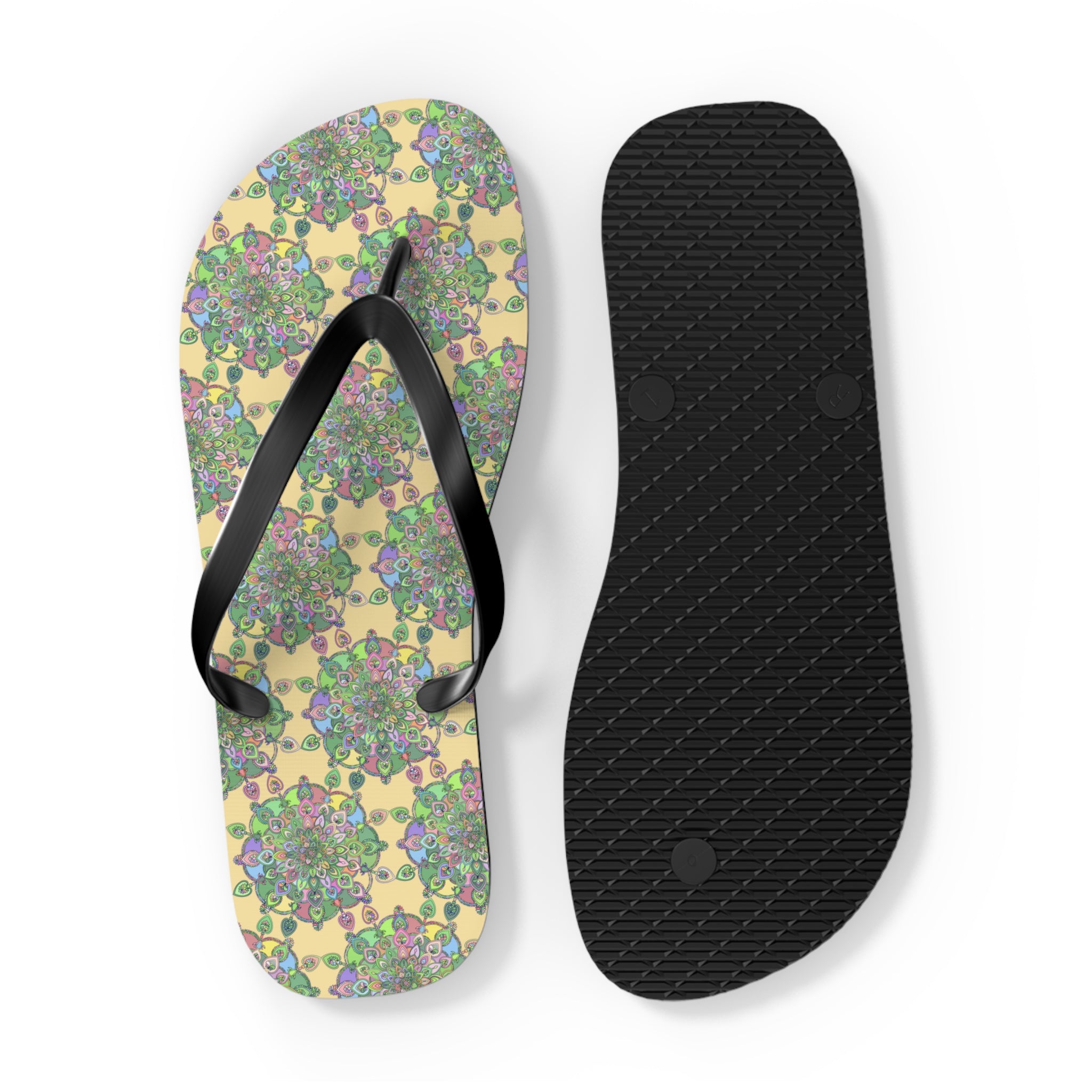 Colorful Floral Flip Flops, Summer Beach Footwear, Casual Sandals, Gift for Vacation, Boho Style