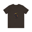Black Cat Mystery - One Blue Eye T-Shirt featuring a sleek black cat with piercing blue eyes on a comfortable black t-shirt