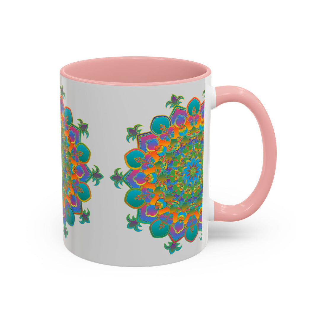 Vibrant and detailed mandala art mug with colorful intricate design