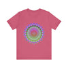 Vibrant mandala t-shirt featuring a colorful and intricate design perfect for adding a pop of color to your wardrobe