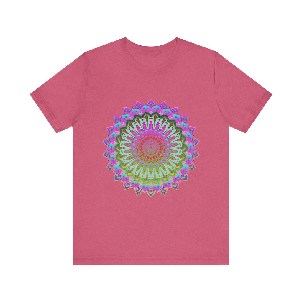 Vibrant mandala t-shirt featuring a colorful and intricate design perfect for adding a pop of color to your wardrobe