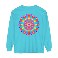 Colorful Mandala Unisex Long Sleeve T-Shirt featuring intricate and vibrant mandala design