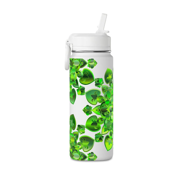 20oz Mini Water Bottle — Green Clover Kaleidoscope St. Patrick’s Day Bottle