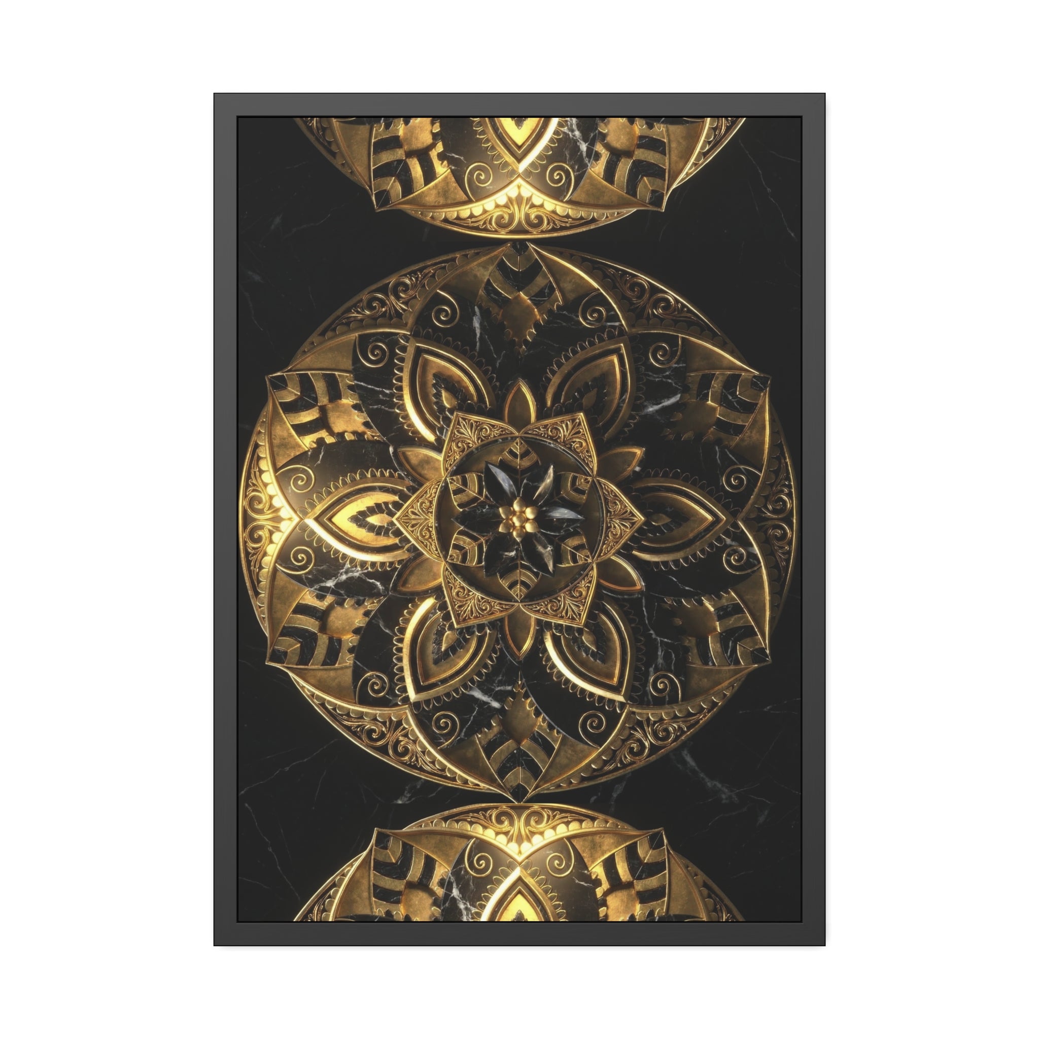 Golden Void Signature – Kunstdruck mit Zierrahmen