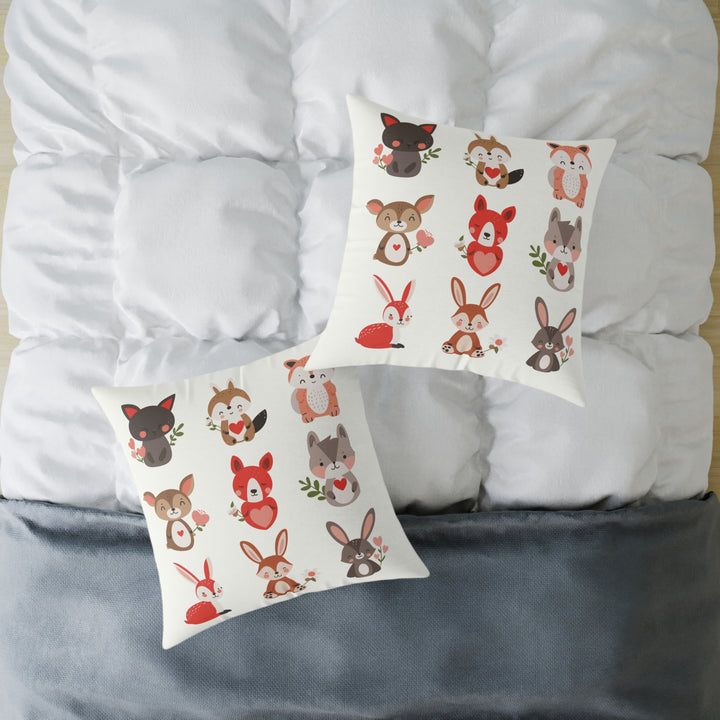 Whimsical Animal Print Pillow, Cozy Home Décor, Gift for Animal Lovers, Nursery Accent, Cute Throw Pillow, Seasonal Decoration