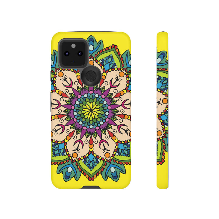 Intricate Floral Yellow Phone Case for Bold Protection and Style