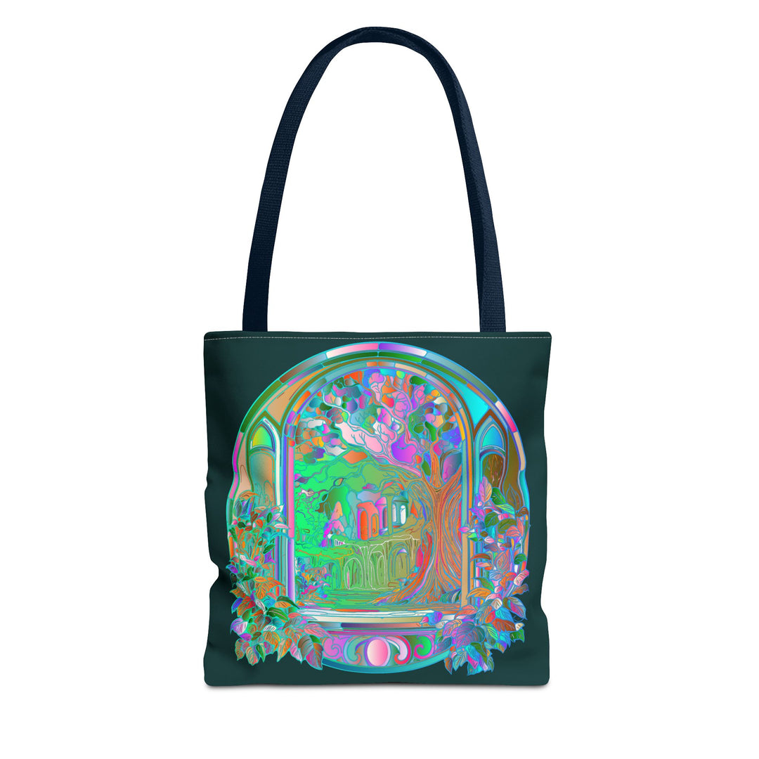 Beautiful and intricate Mystical Nature Mandala Tote Bag with colorful design