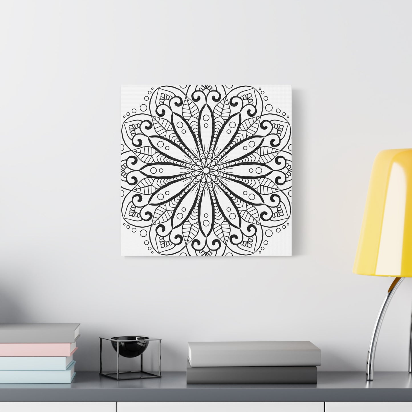 Handmade Mandala Art - Black & White Wall Art - Matte Canvas, Stretched, 125 alt text 21