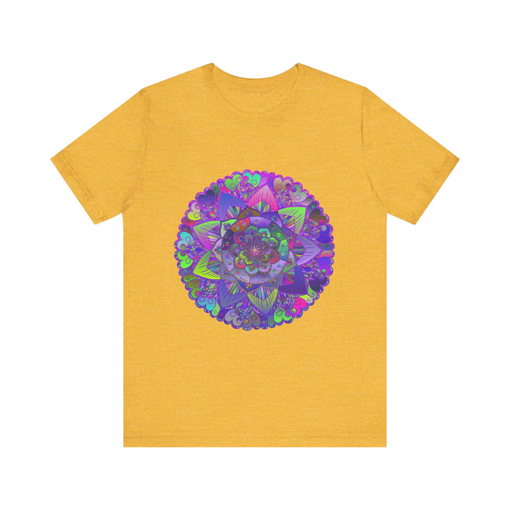 Colorful and intricate psychedelic mandala t-shirt with vibrant and mesmerizing design