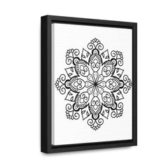 Mandala Handmade Art - Black & White Wall Art - Gallery Canvas Wraps, Vertical Frame 23