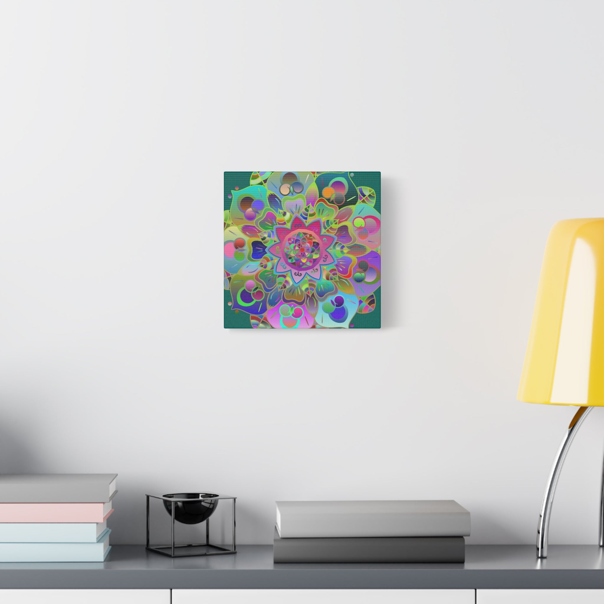 Vibrant Mandala Matte Canvas Wall Art — Colorful Boho Stretched Canvas