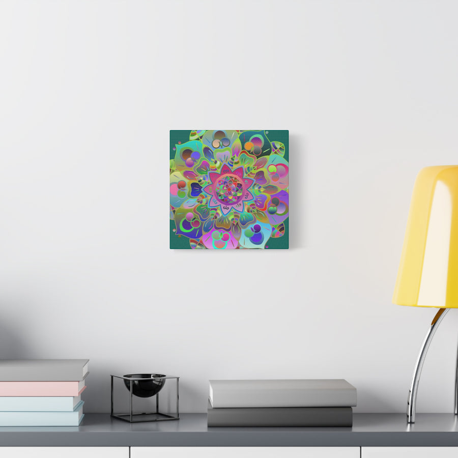 Vibrant Mandala Matte Canvas Wall Art — Colorful Boho Stretched Canvas