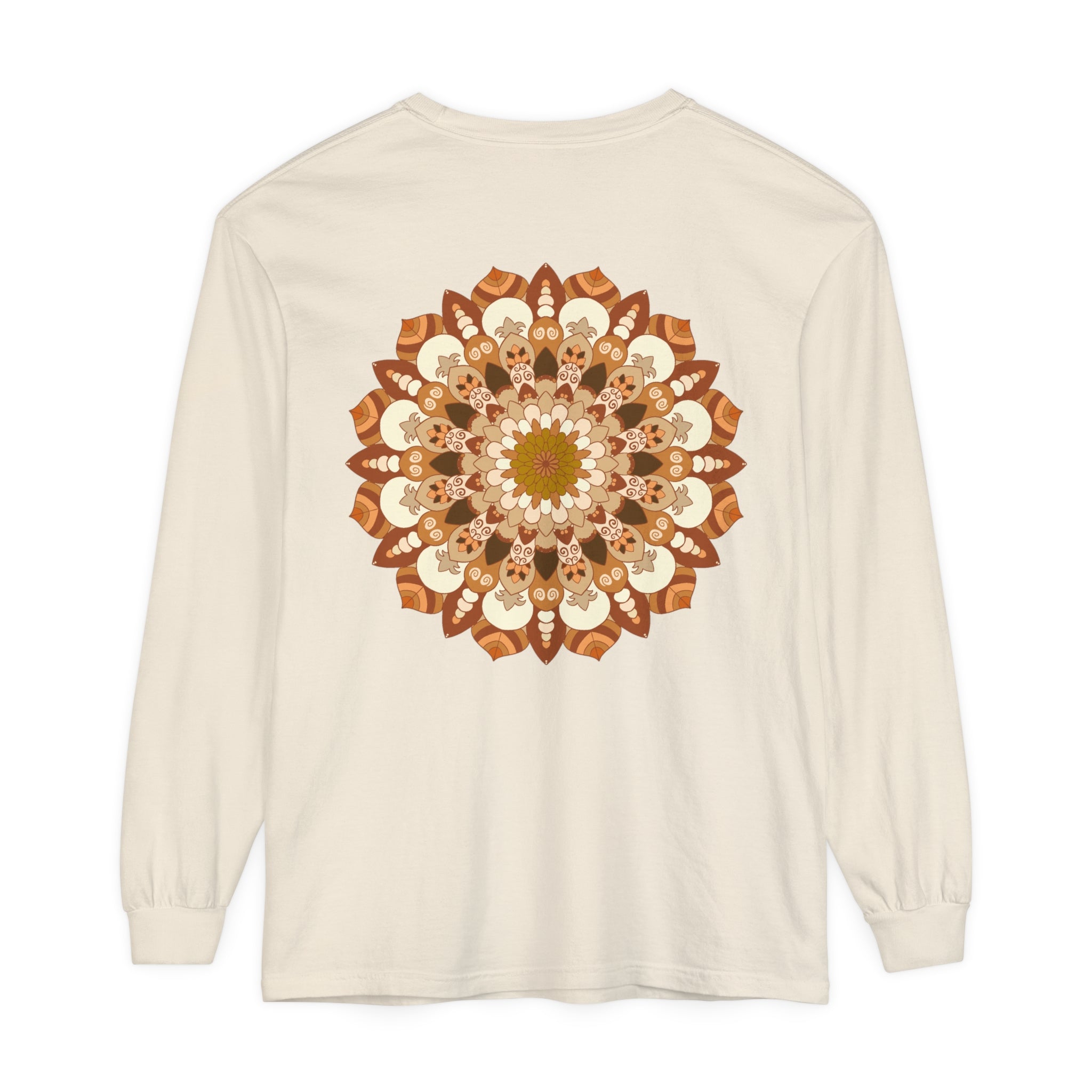 Comfortable long sleeve tee featuring detailed mandala design