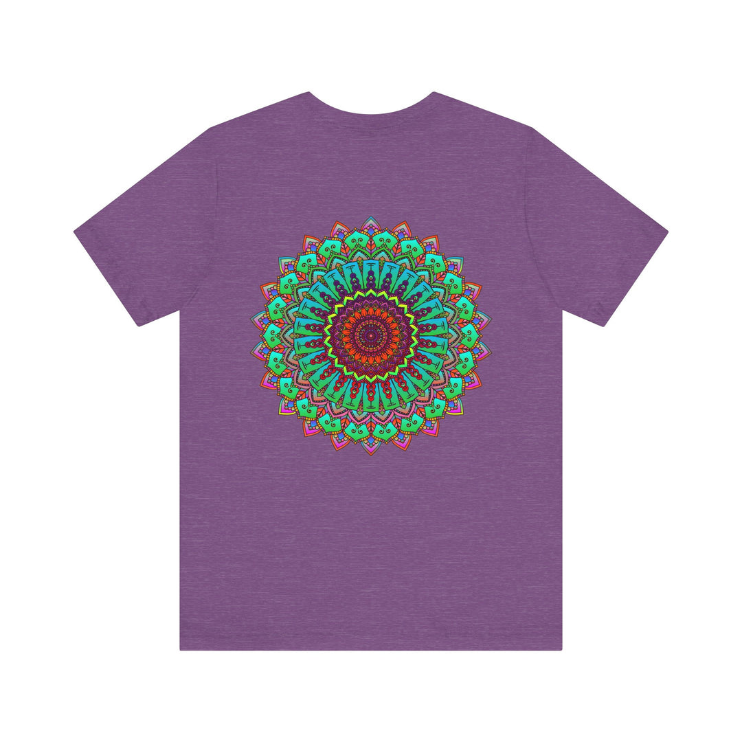 Colorful mandala tee with intricate patterns representing spiritual peace and harmony for a vibrant and uplifting style statement