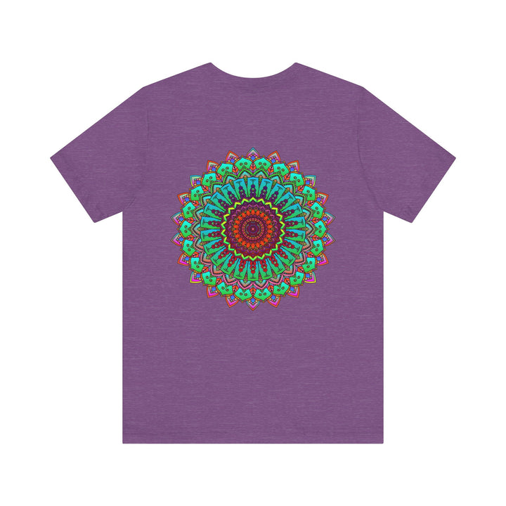 Colorful mandala tee with intricate patterns representing spiritual peace and harmony for a vibrant and uplifting style statement