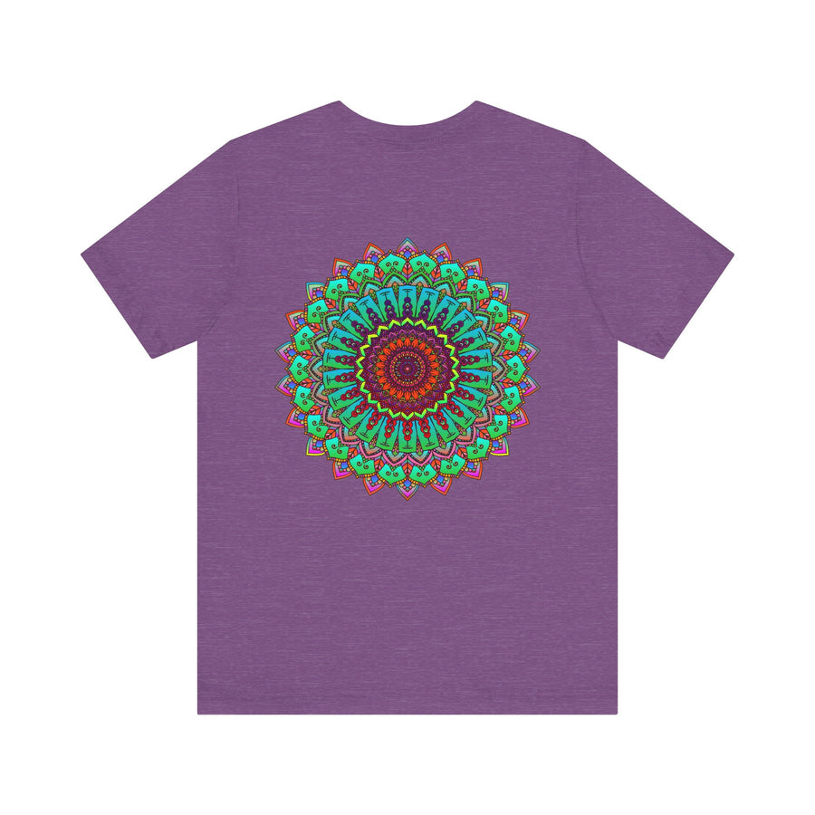 Colorful mandala tee with intricate patterns representing spiritual peace and harmony for a vibrant and uplifting style statement
