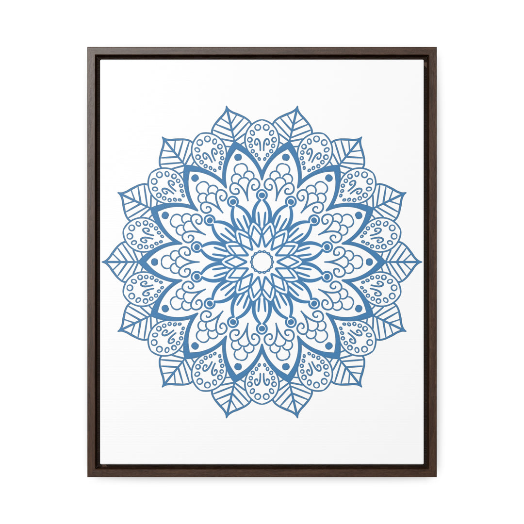 Mandala Handmade Art Steel Blue Gallery Canvas Wrap Vertical Frame