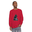 Black Cat Watercolor Long Sleeve T-Shirt with vibrant, hand-painted feline design