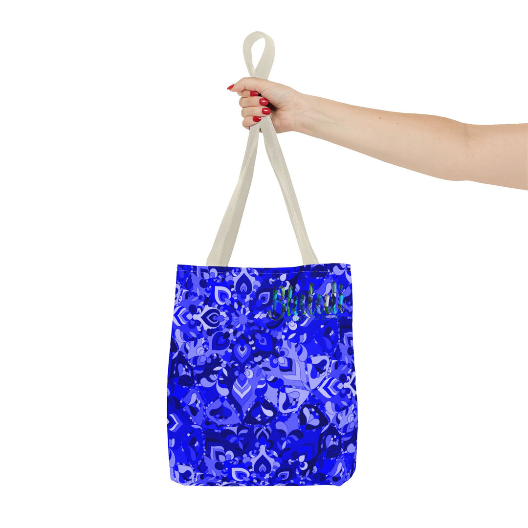 Borsa tote con design mandala blu per un uso quotidiano elegante