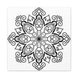 Handmade Black and White Mandala Art on Matte Canvas, Stretched, 125 Frame - Beautiful Wall Decor