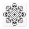 Handmade Black and White Mandala Art on Matte Canvas, Stretched, 125 Frame - Beautiful Wall Decor