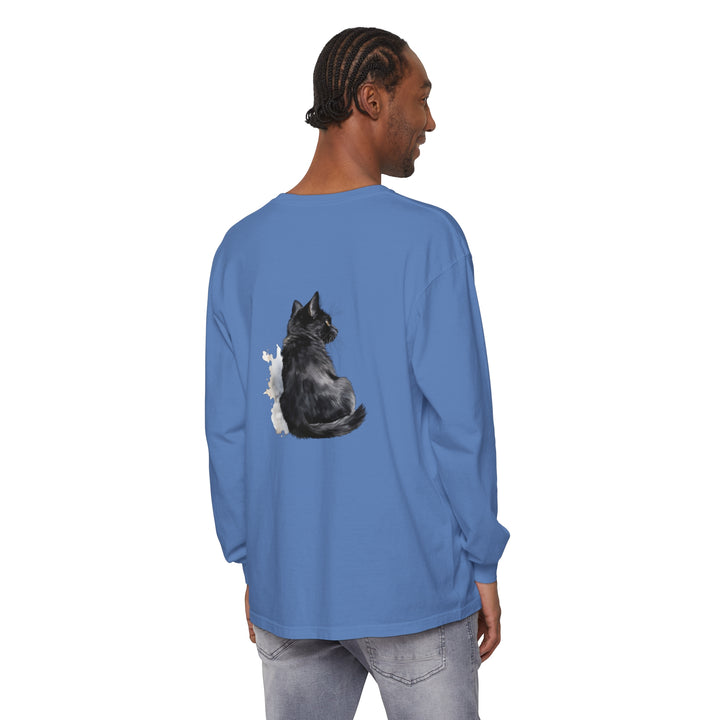 Black Cat Watercolor Unisex Long Sleeve T-Shirt, comfortable and stylish apparel