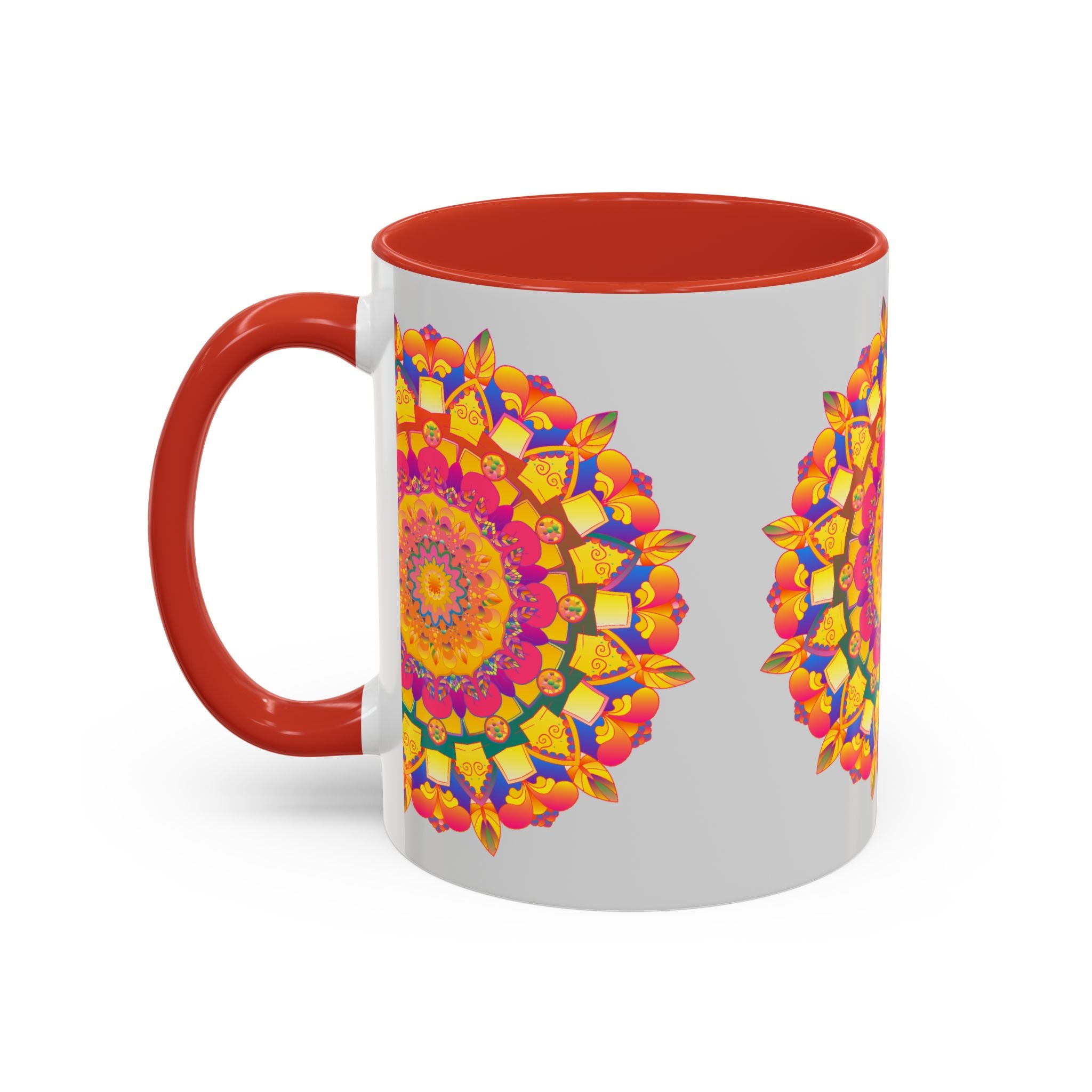 Beautifully Crafted Mandala Art Mug with Grey Background