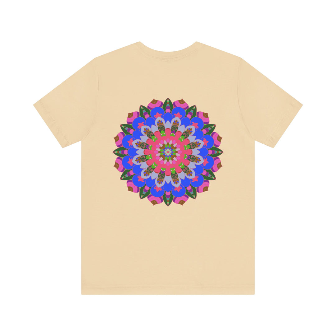 A colorful and intricate mandala design tee, representing spiritual peace and harmony