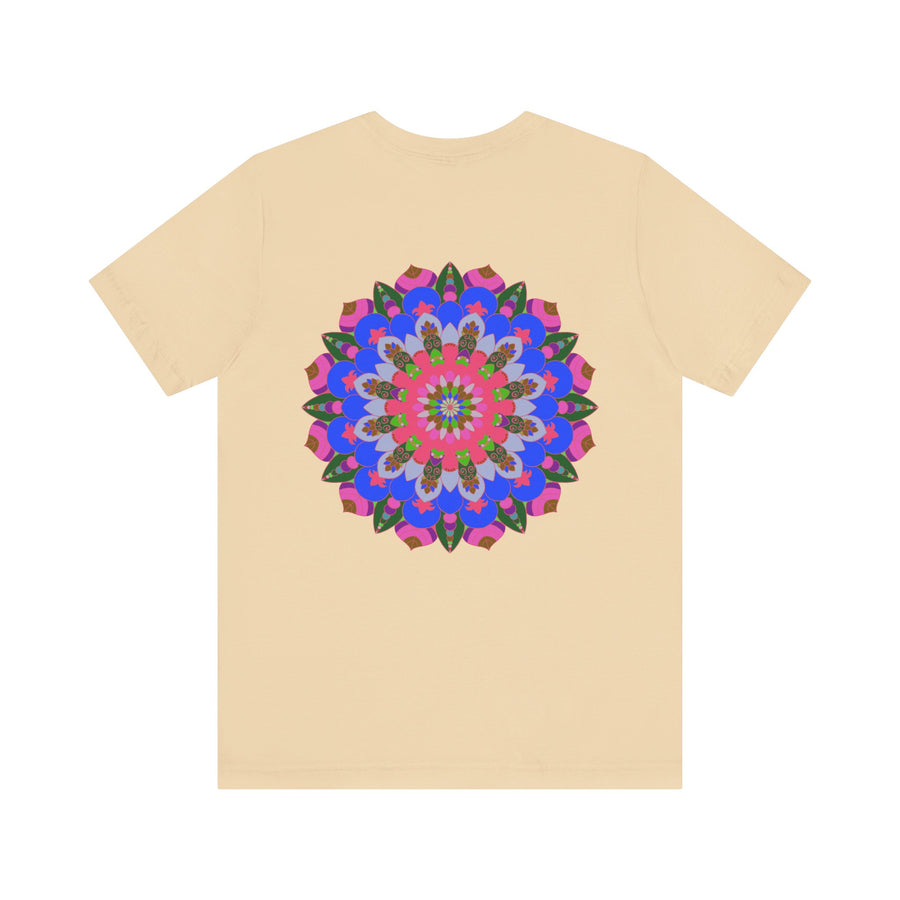 A colorful and intricate mandala design tee, representing spiritual peace and harmony