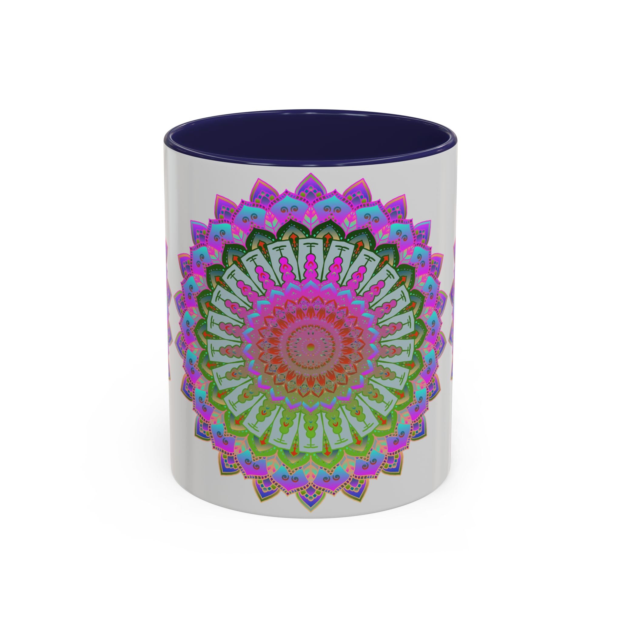 Colorful mandala art mug with hand-painted intricate design